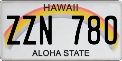 HI license plate ZZN780