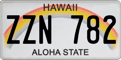 HI license plate ZZN782