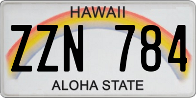 HI license plate ZZN784