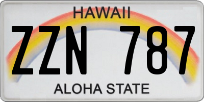 HI license plate ZZN787