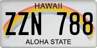 HI license plate ZZN788