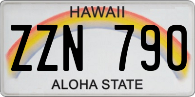 HI license plate ZZN790