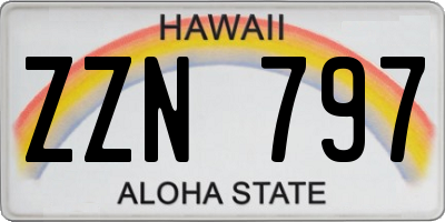 HI license plate ZZN797