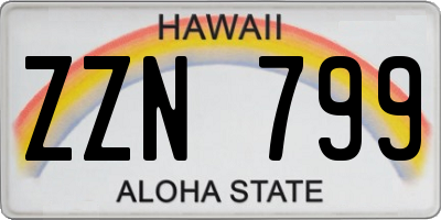 HI license plate ZZN799