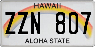 HI license plate ZZN807