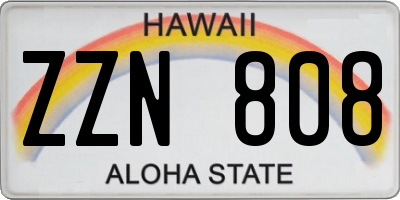 HI license plate ZZN808