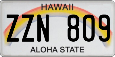 HI license plate ZZN809