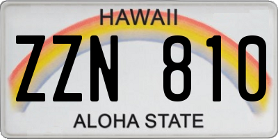 HI license plate ZZN810