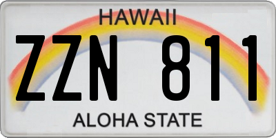 HI license plate ZZN811