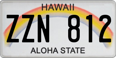 HI license plate ZZN812