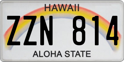 HI license plate ZZN814