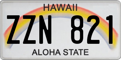 HI license plate ZZN821