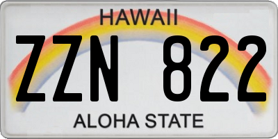 HI license plate ZZN822