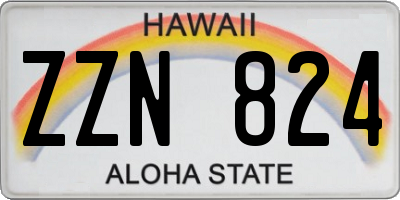 HI license plate ZZN824