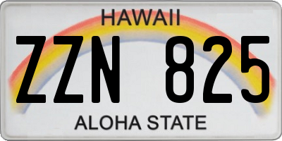 HI license plate ZZN825