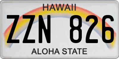 HI license plate ZZN826