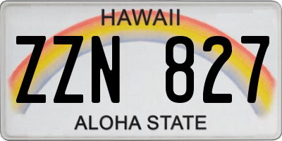 HI license plate ZZN827