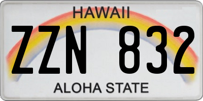 HI license plate ZZN832