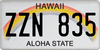 HI license plate ZZN835