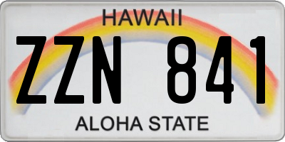 HI license plate ZZN841