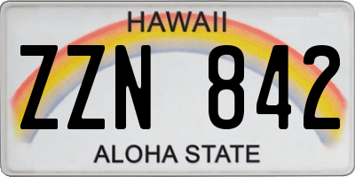 HI license plate ZZN842