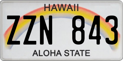 HI license plate ZZN843