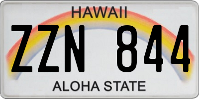 HI license plate ZZN844