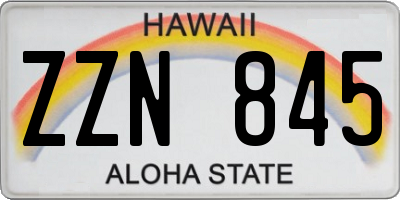 HI license plate ZZN845