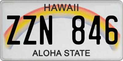 HI license plate ZZN846