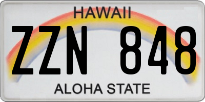 HI license plate ZZN848