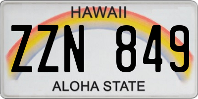 HI license plate ZZN849