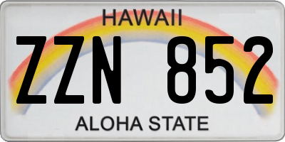 HI license plate ZZN852