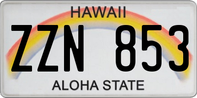 HI license plate ZZN853