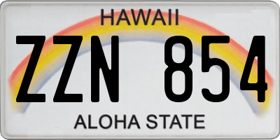 HI license plate ZZN854