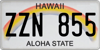 HI license plate ZZN855