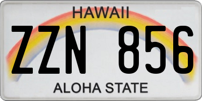 HI license plate ZZN856