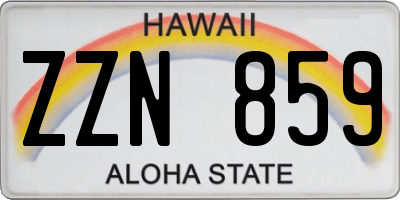 HI license plate ZZN859