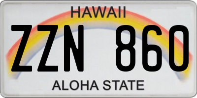 HI license plate ZZN860