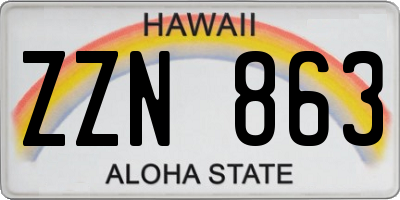 HI license plate ZZN863