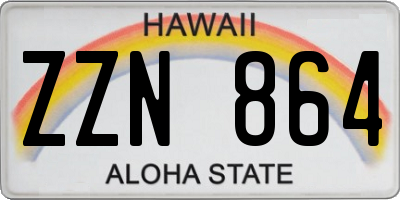 HI license plate ZZN864