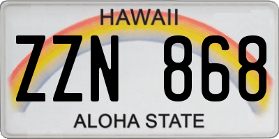 HI license plate ZZN868