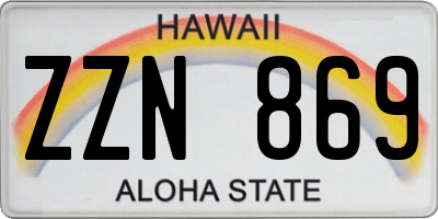 HI license plate ZZN869