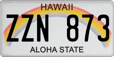 HI license plate ZZN873