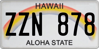 HI license plate ZZN878