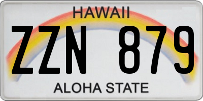 HI license plate ZZN879