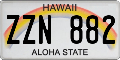 HI license plate ZZN882