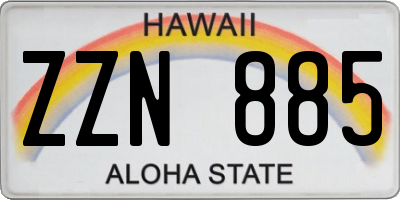 HI license plate ZZN885