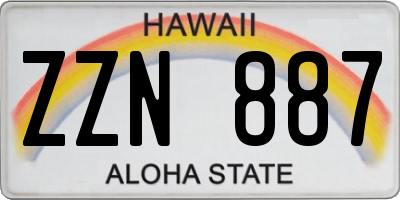 HI license plate ZZN887