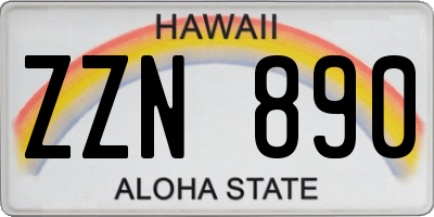 HI license plate ZZN890