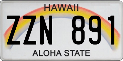 HI license plate ZZN891